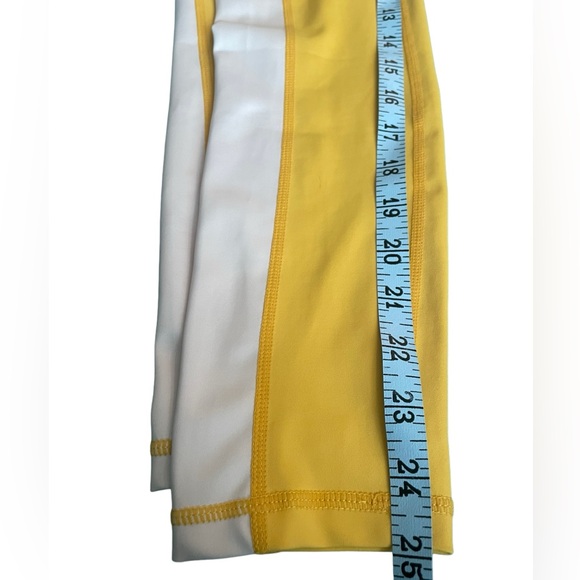 NEW with tags- All Fenix Anthropologie Charlie Yellow/cream 7/8 Legging Small - Picture 7 of 13
